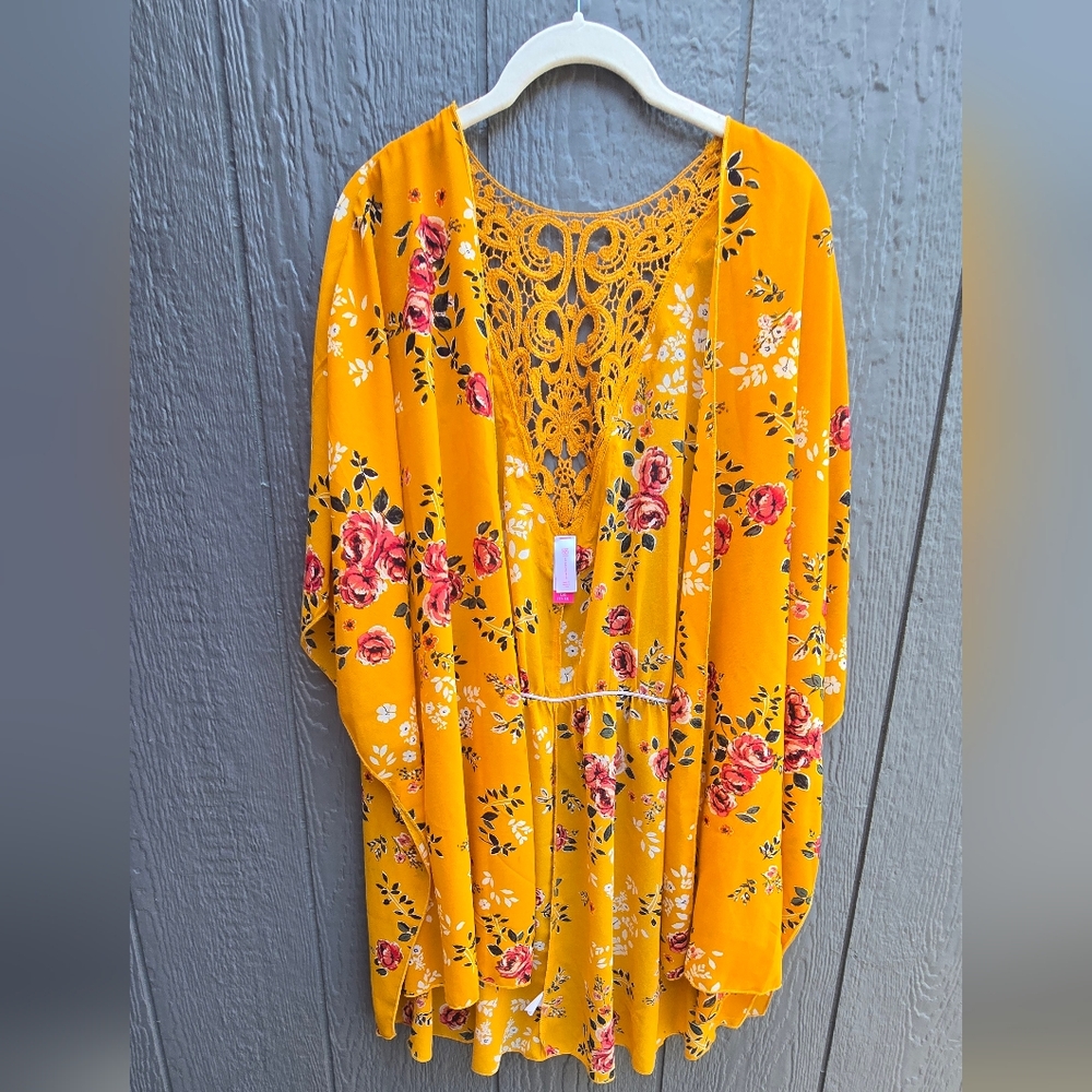 No Boundaries Yellow Floral Kimono